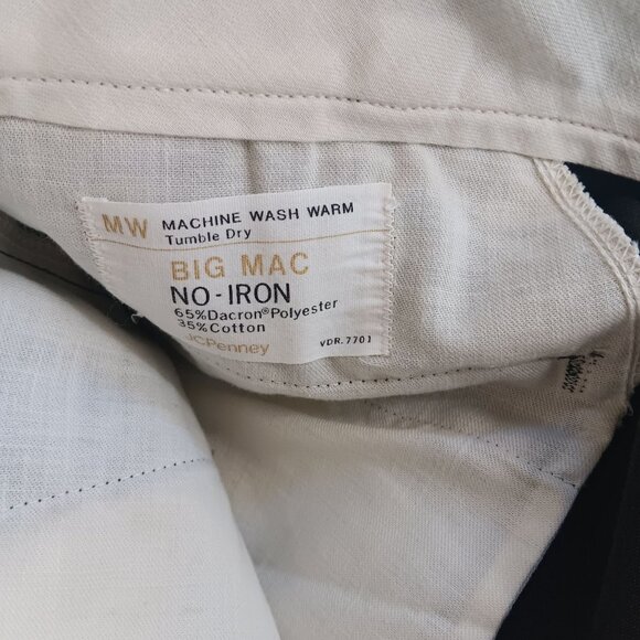 40x28 Big Mac Vintage Green Mechanic Work Pants 1970's Olive Green Scovill Zip - Picture 3 of 7